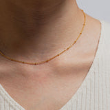 14k/18k Solo Beaded Chain  Necklace