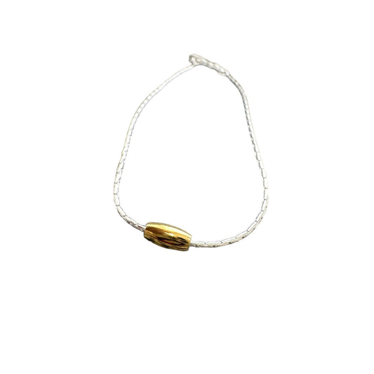 Silver Bracelet with gold bullet pendant