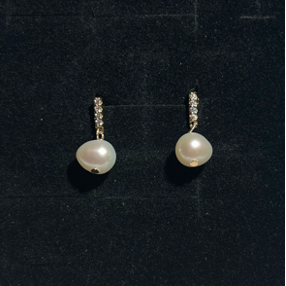 Bejeweled Pearl Drop Studs