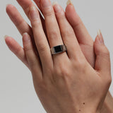 Agate Silver Signet Ring