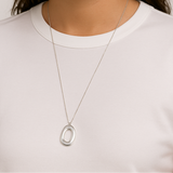 Sculpted Harmony Pendant Long Necklace