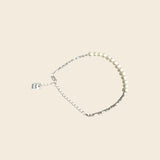 Sterling Silver Mixed Pearl Bracelet (Sterling Silver Beaded + natural Pearls)