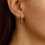 Silver Circular Bubble Hoops