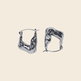 Silver Artistic Hoops