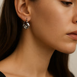 Silver Artistic Hoops