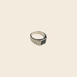 Agate Silver Signet Ring