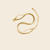 Layered Dainty Herringbone chain& Snake Chain
