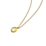 Oval Moonstone Pendant Necklace