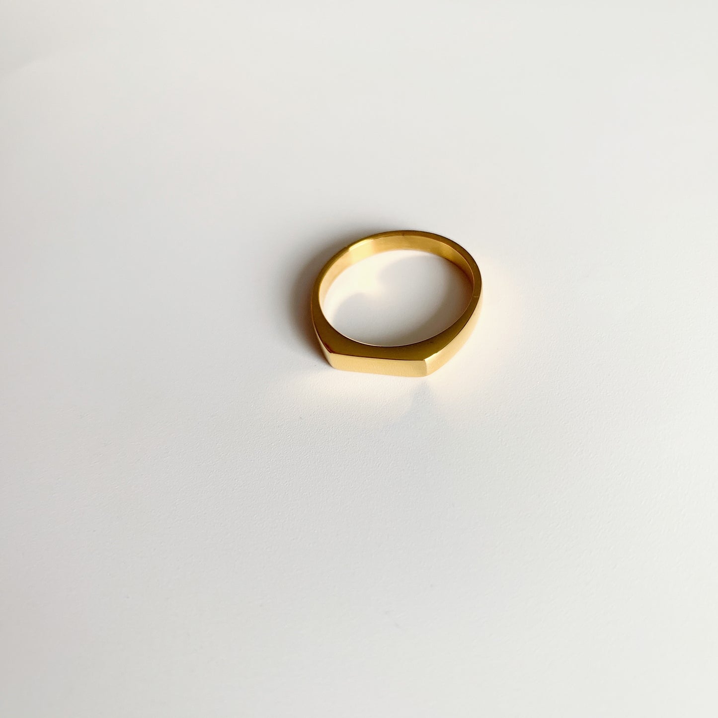 Gold Flat Top Signet Ring