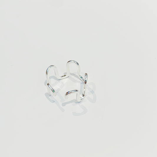 Silver Curvy Adjustable Ring
