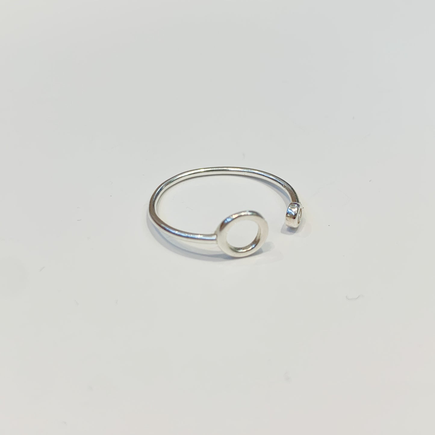 Silver Double Circle Adjustable ring