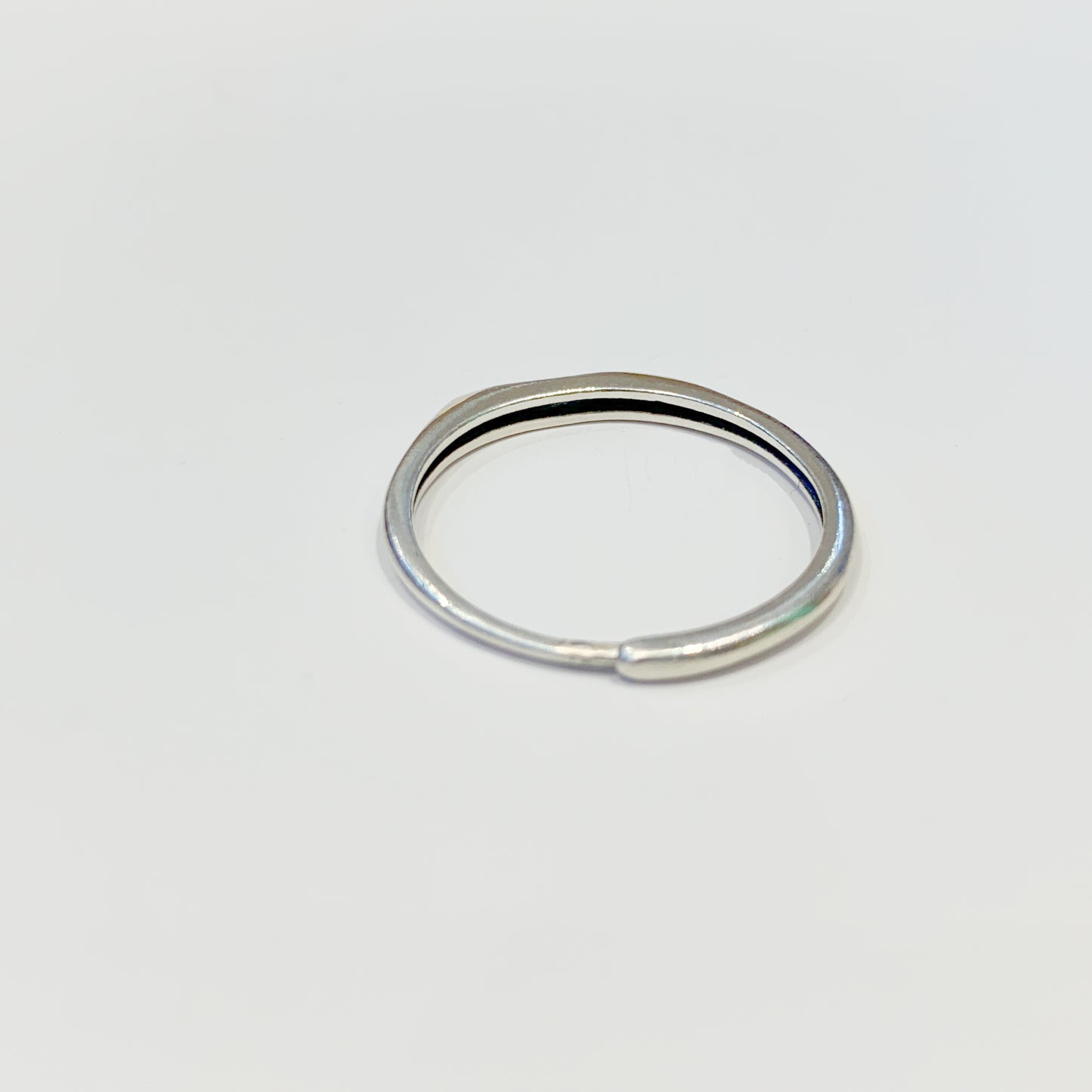 Silver flat adjustable ring