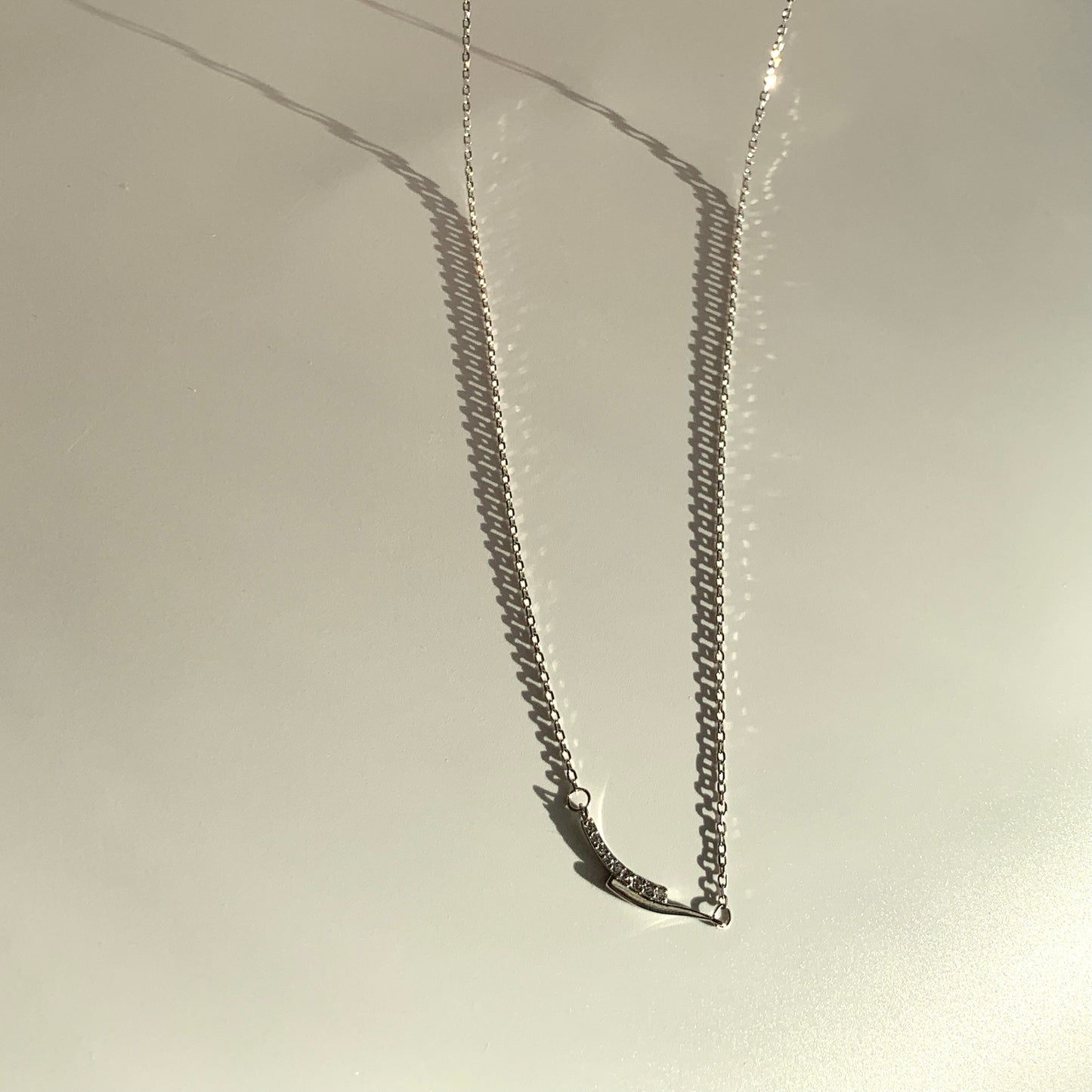 Intersecting Arc Silver Necklace