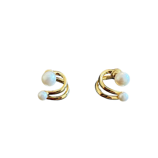 Layered Double Pearl Earrings