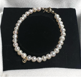 Gold Drop Pearl Bracelet