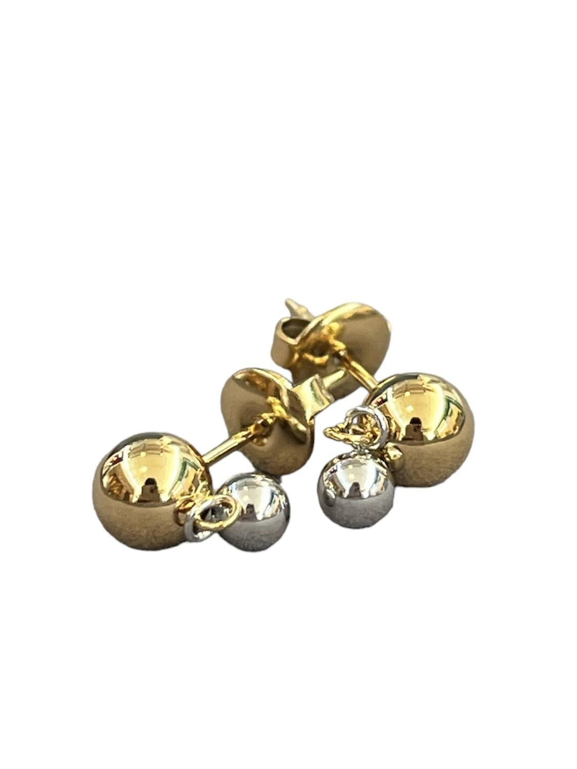 Gold Studs with Silver Dot