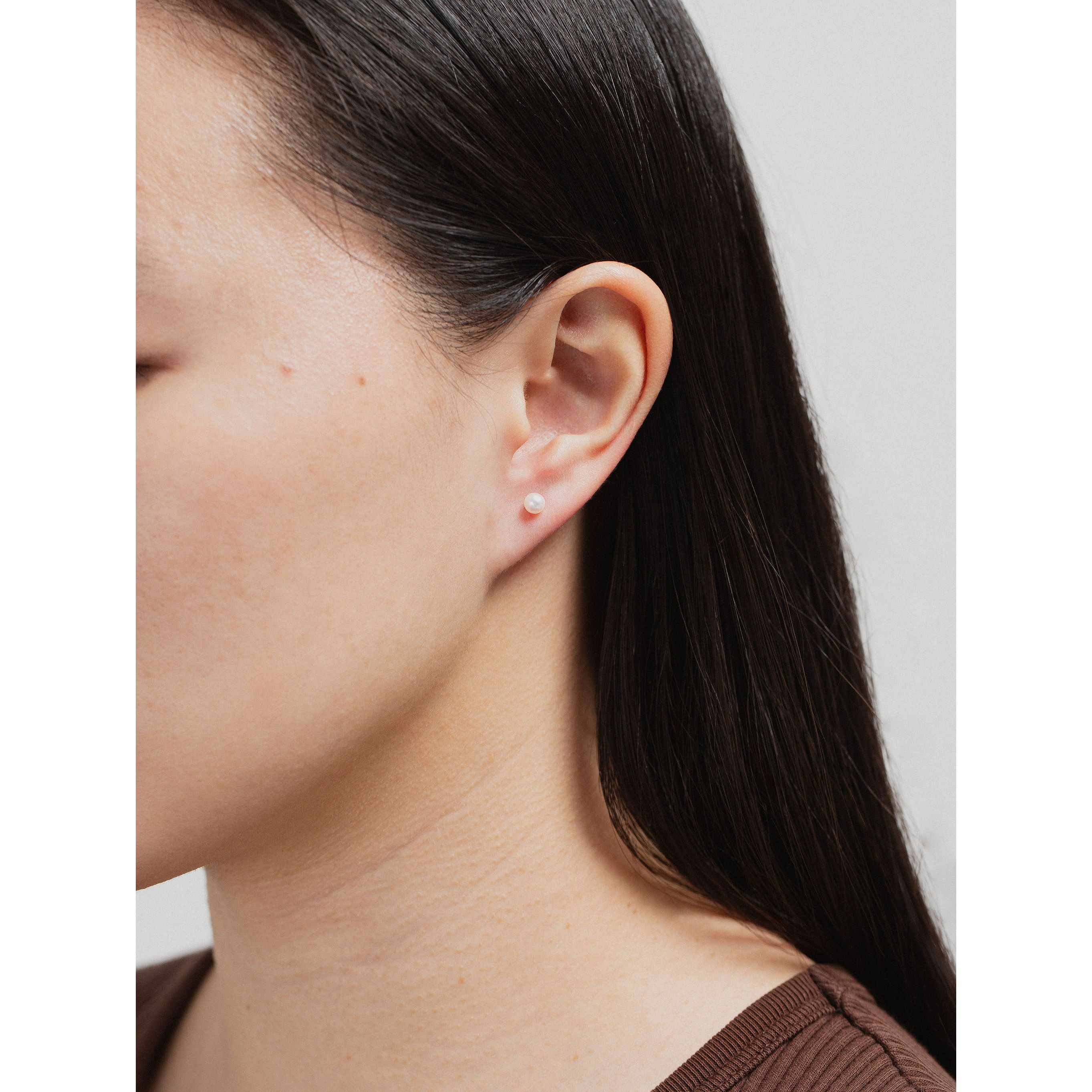 gold-tone and freshwater pearl Solo Pearl Stud(Mini and Medium) - alternate view 2