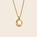 Oval Moonstone Pendant Necklace