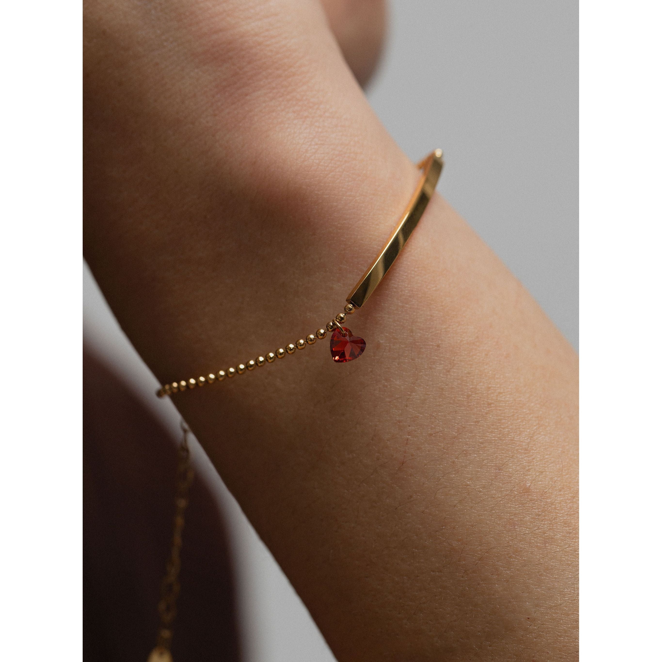 gold-tone Red Heart Bracelet - alternate view 4