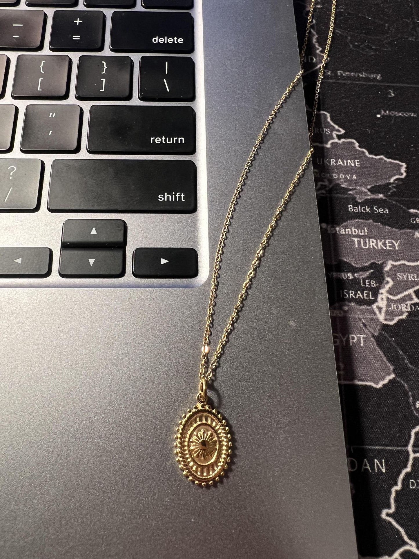 Sunbeam Coin Pendant Necklace