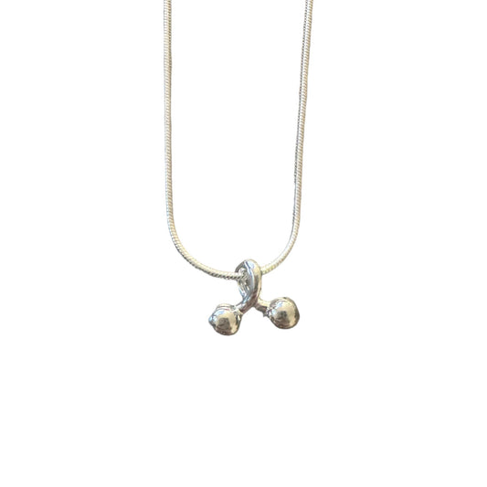 Silver Cherry Pendent Necklace