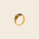 Agate/mother of pearl Signet Ring