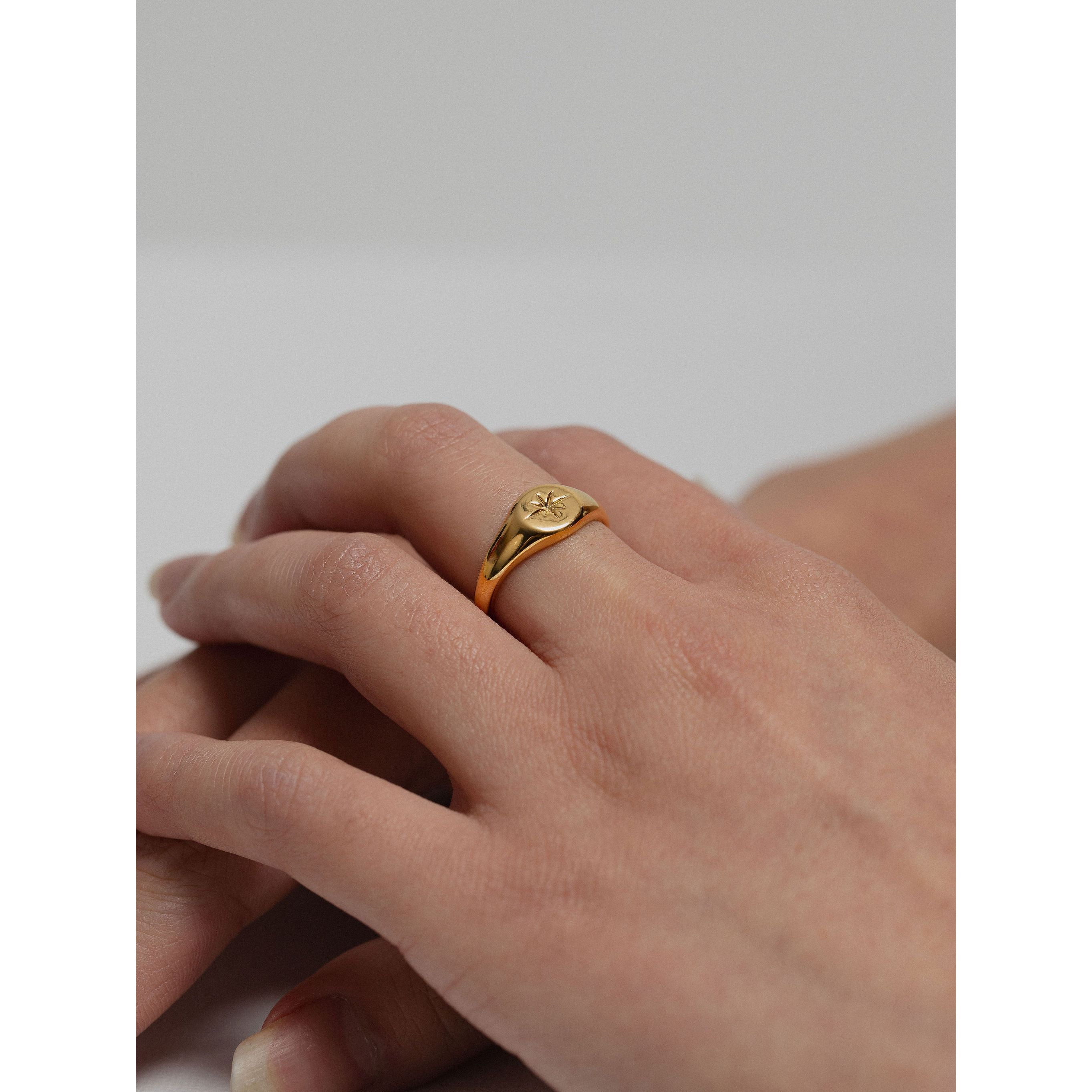 gold-tone Star Signet Ring - alternate view 2