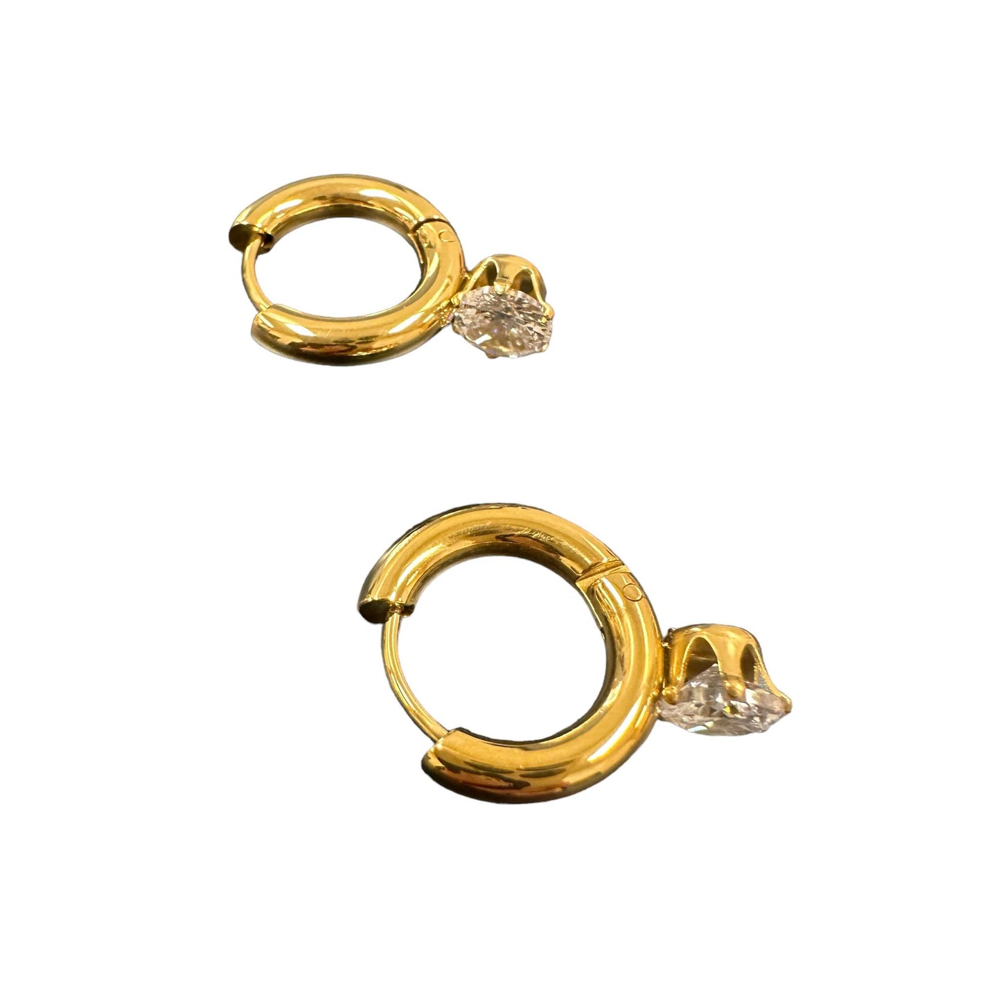 Gold Hoop with a Diamond