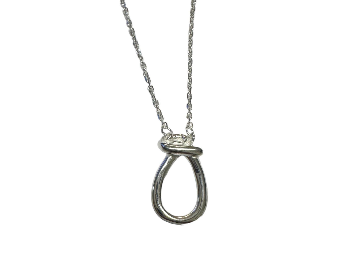 oval circle silver necklace
