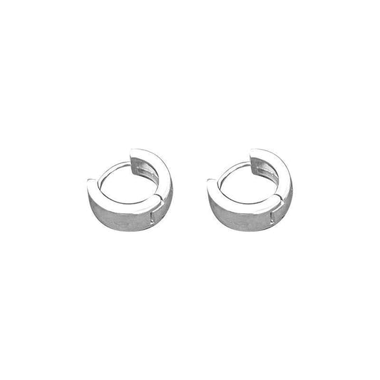 Thick Edge Silver Hoops