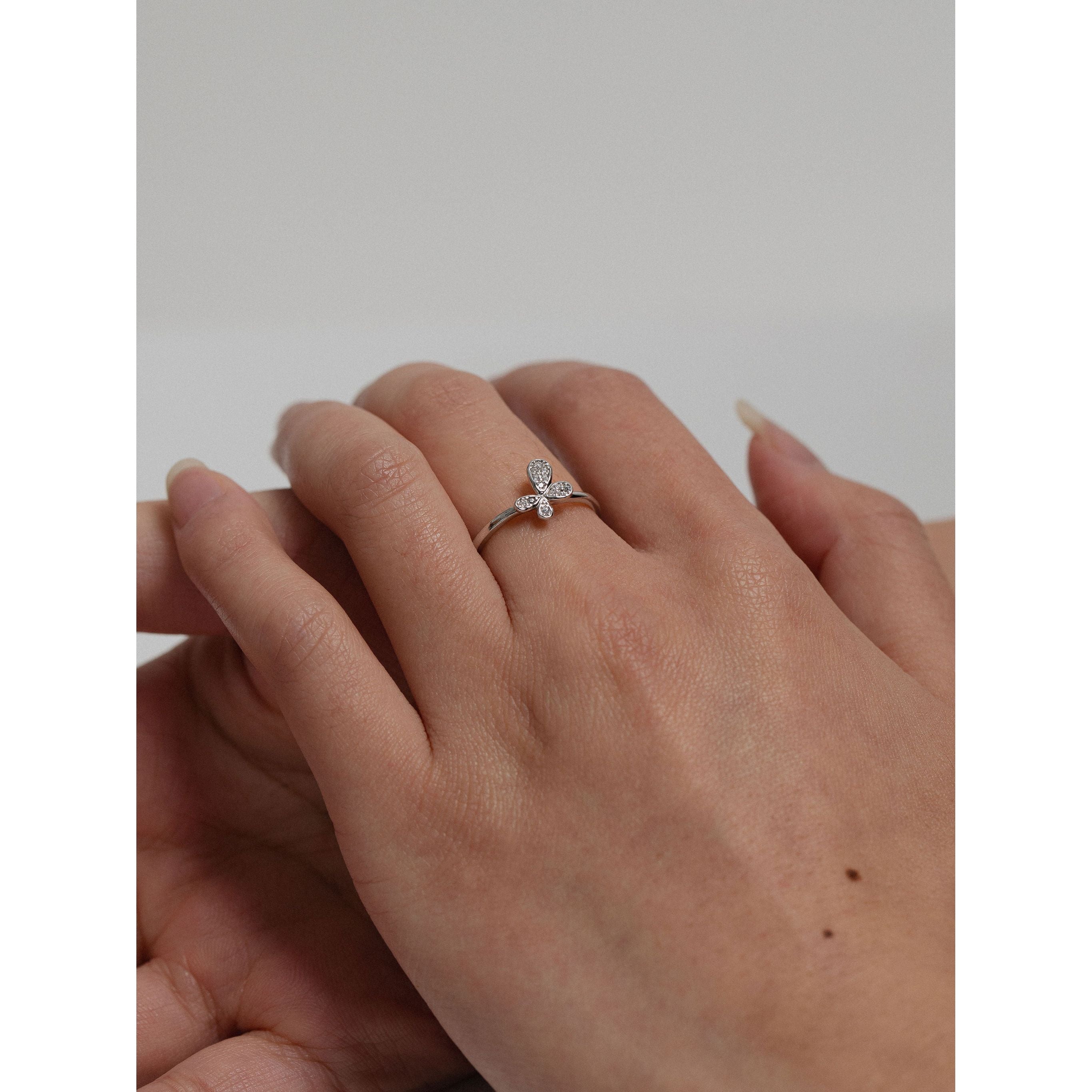silver-tone Ditsy Shiny Butterfly Ring - alternate view 2