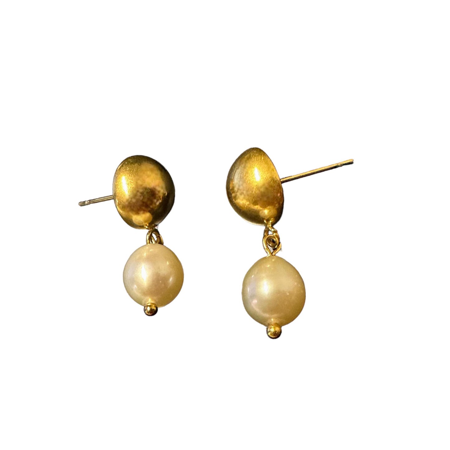 Gold Dot&Pearl Earrings