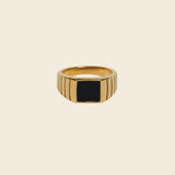 Agate/mother of pearl Signet Ring