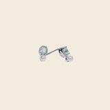 Blue crystal & Pearl stud