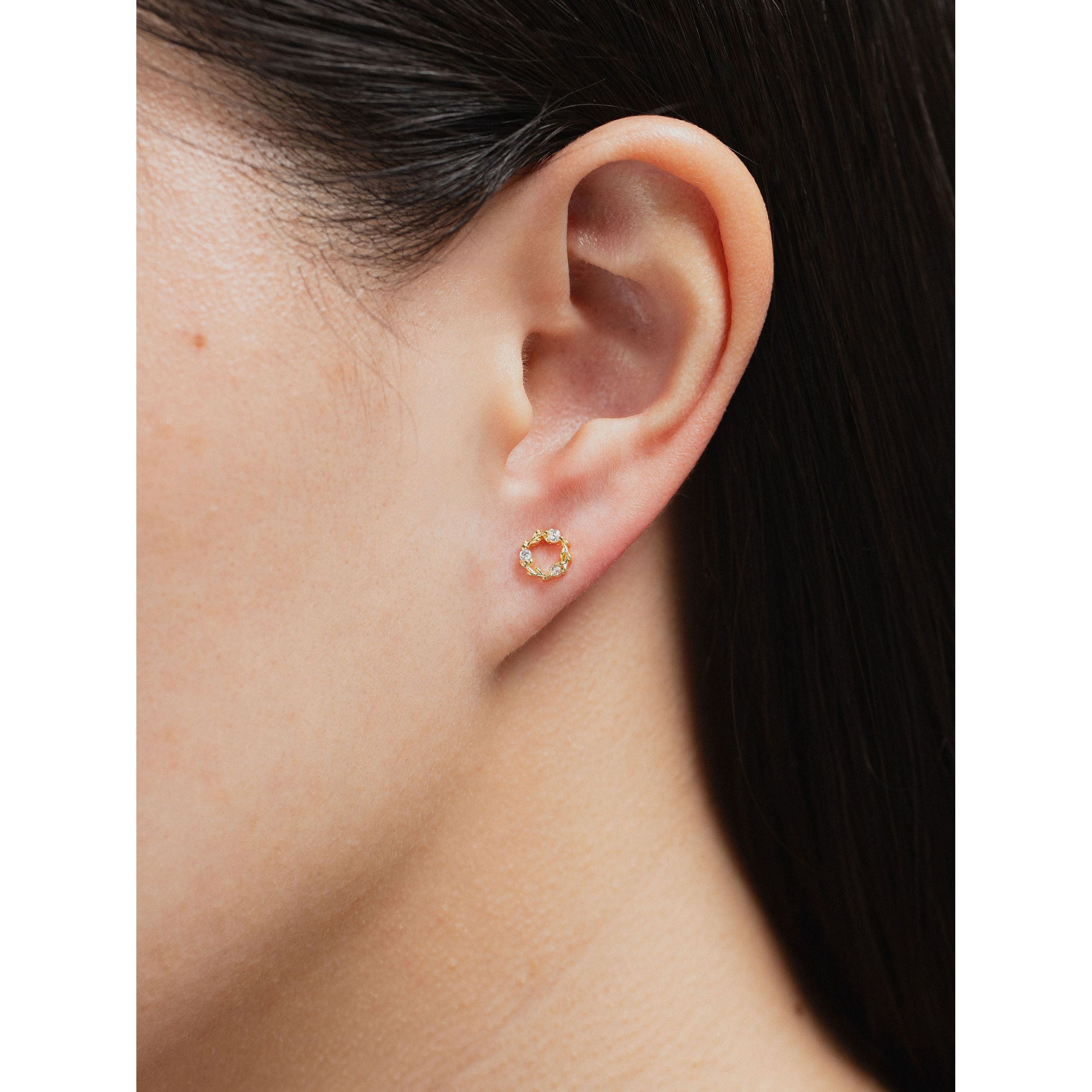 gold-tone Garland flower studs - alternate view 3