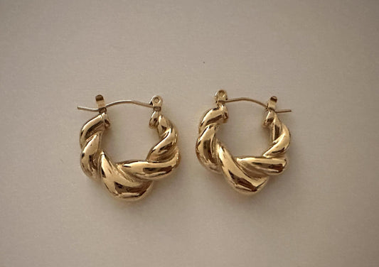 Chic Thick Twisted Hoop Earrings