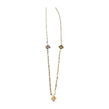 Trio-diamond gold necklace