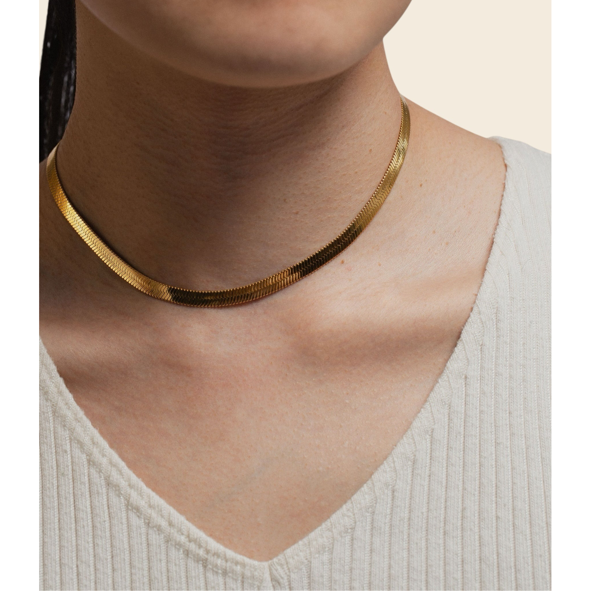 gold-tone Large Herringbone Chain - alternate view 3