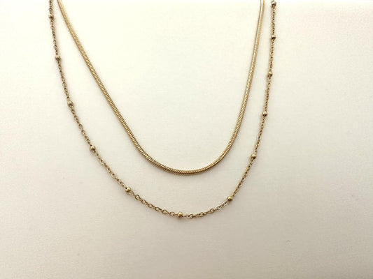 Dot&Snake Chain Layered Necklace