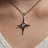 Silver Sparkle Cross Necklace