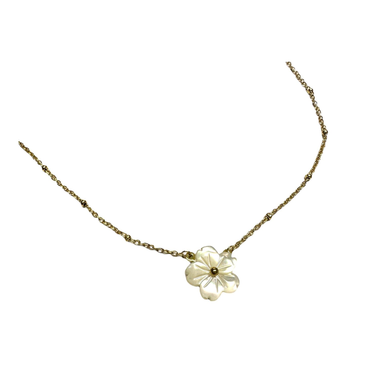 white flower necklace