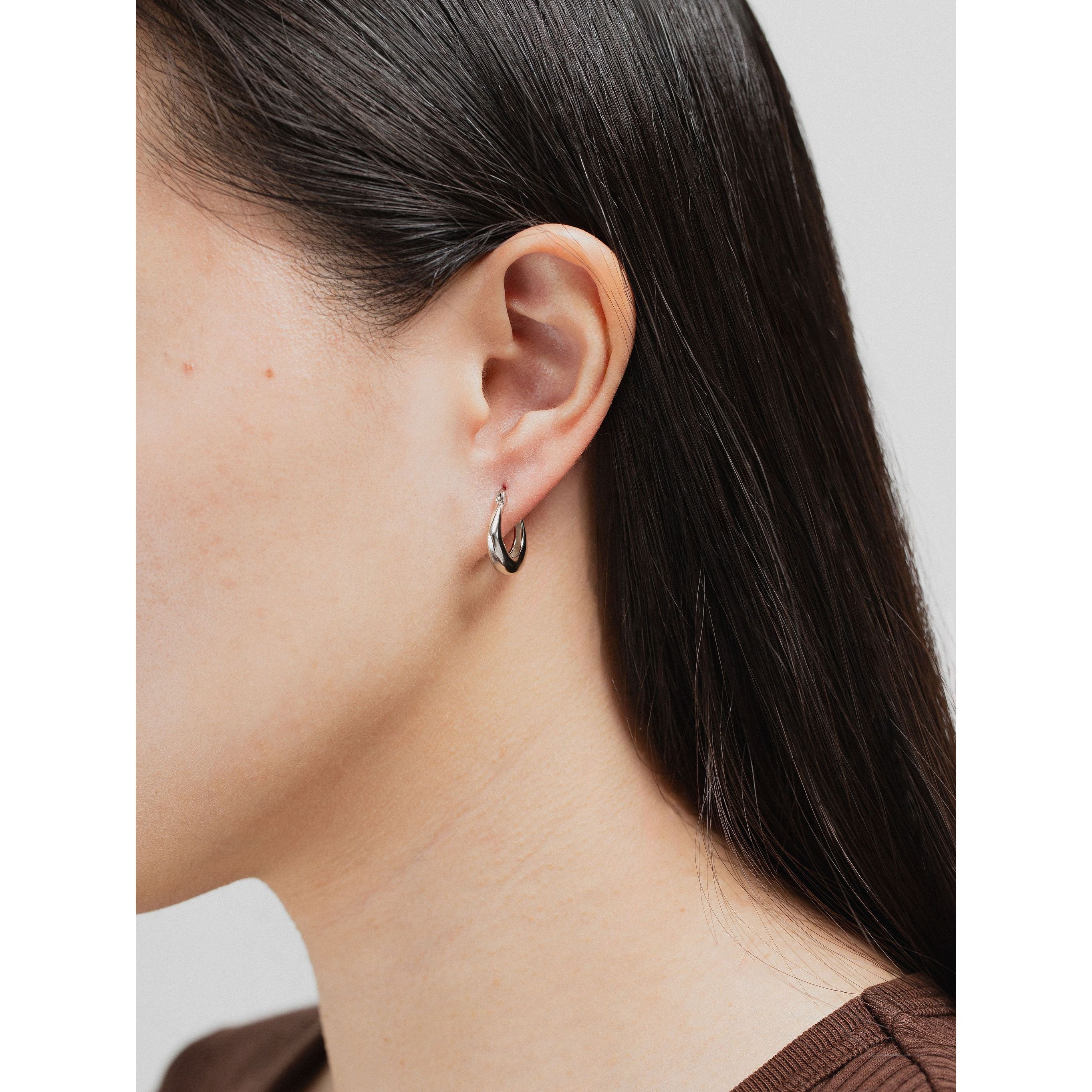 silver-tone Baggy Silver Hoops - alternate view 2