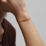 Layered Herringbone & Smooth Bracelet
