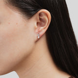 Blue crystal & Pearl stud