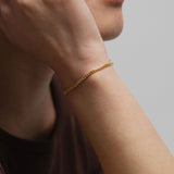 Layered Snake and Beaded Ball Bracelet