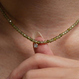 Olive Crystal Beaded Chain