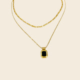 Layered Agate/Pearl Necklace
