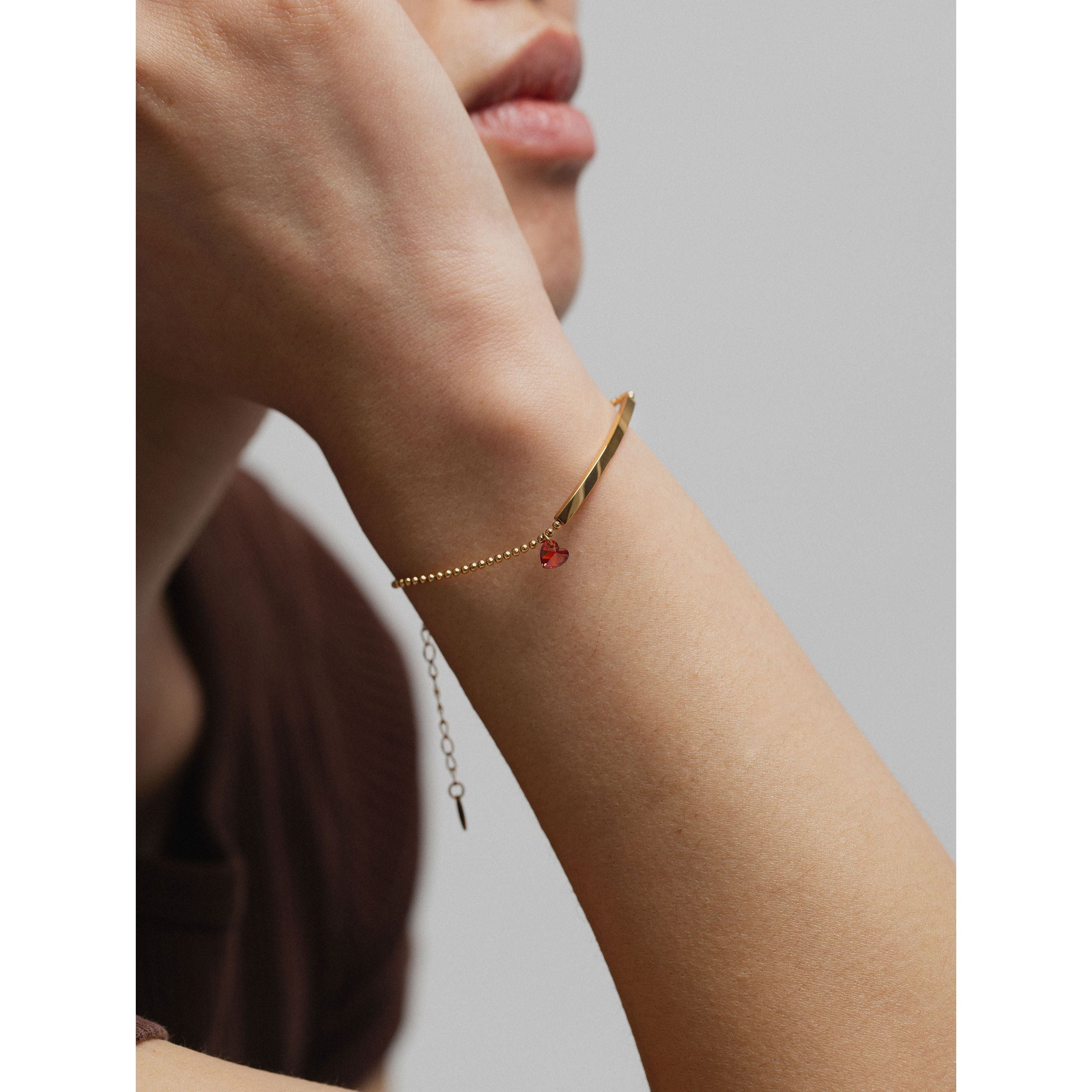 gold-tone Red Heart Bracelet - alternate view 2