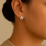 Sterling Silver Puffy Water Drop Earrings