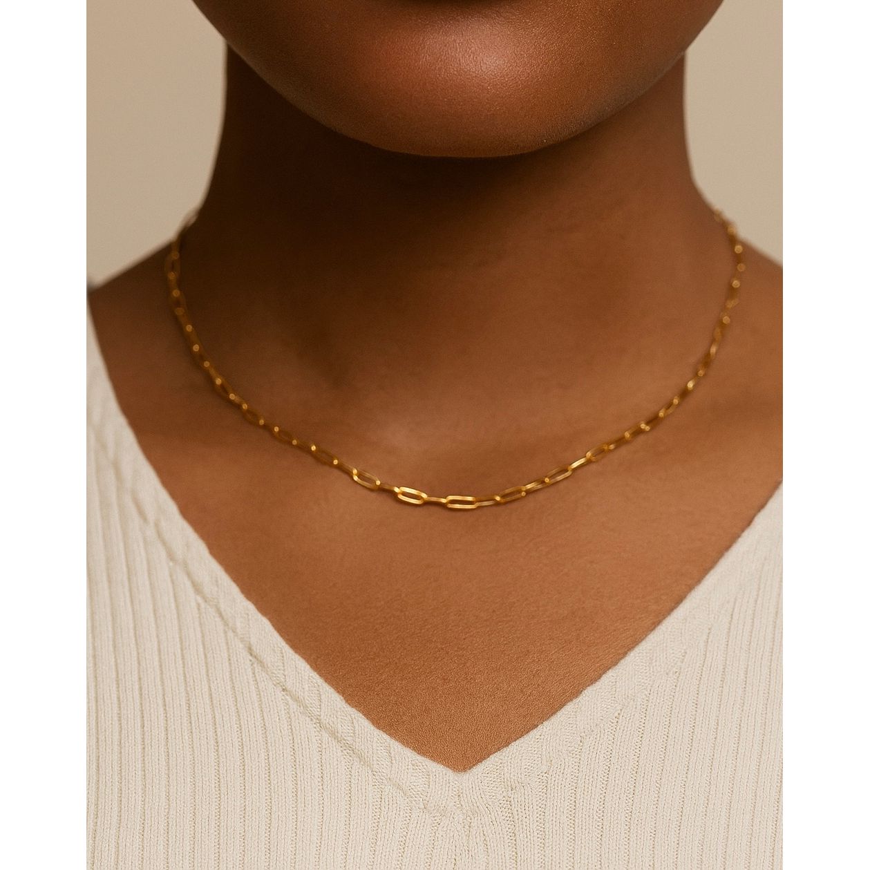 gold-tone Tiny Paperclip Chain - alternate view 3